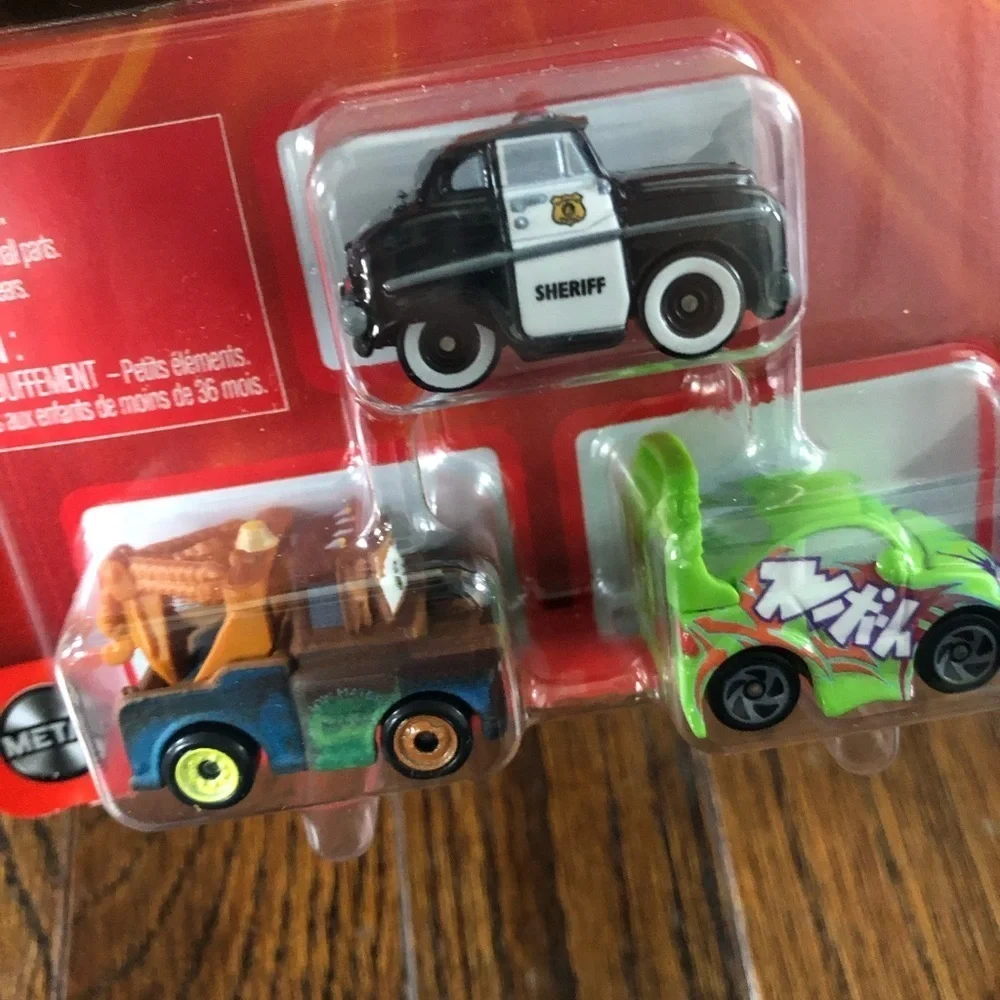Disney Pixar Cars Mini Racers Diecast - 3-Pack - Wingo, Mater & Sheriff - NEW!